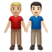 👨🏼‍🤝‍👨🏻 Emoji händchenhaltende Männer: mittelhelle Hautfarbe, helle Hautfarbe Apple iOS 14.2.