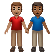 👨🏽‍🤝‍👨🏾 Emoji Dois Homens De Mãos Dadas: Pele Morena E Pele Morena Escura na Apple iOS 14.2.