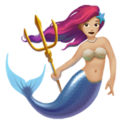🧜🏼‍♀️ Emoji Sirena: Tono De Piel Claro Medio en Apple iOS 14.2.