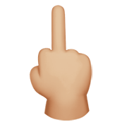 🖕🏼 Emoji Dedo Corazón Hacia Arriba: Tono De Piel Claro Medio en Apple iOS 14.2.