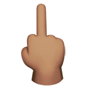 🖕🏽 Emoji Mittelfinger: mittlere Hautfarbe Apple iOS 14.2.