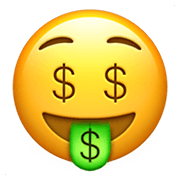 🤑 Emoji Gesicht mit Dollarzeichen Apple iOS 14.2.