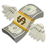 💸 Emoji Dinheiro Voando na Apple iOS 14.2.