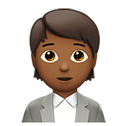 🧑🏾‍💼 Emoji Büroangestellte(r): mitteldunkle Hautfarbe Apple iOS 14.2.