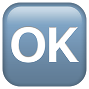 🆗 Emoji Großbuchstaben OK in blauem Quadrat Apple iOS 14.2.