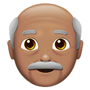 Émoji 👴🏽 Homme âgé : Peau Légèrement Mate sur Apple iOS 14.2.