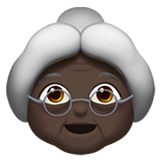 👵🏿 Emoji ältere Frau: dunkle Hautfarbe Apple iOS 14.2.