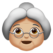 Émoji 👵🏼 Femme âgée : Peau Moyennement Claire sur Apple iOS 14.2.