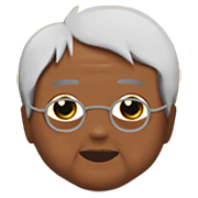 Émoji 🧓🏾 Personne âgée : Peau Mate sur Apple iOS 14.2.