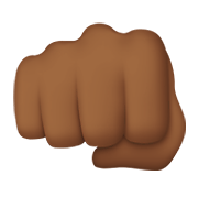 👊🏾 Emoji Soco: Pele Morena Escura na Apple iOS 14.2.