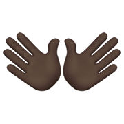 Émoji 👐🏿 Mains Ouvertes : Peau Foncée sur Apple iOS 14.2.