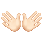Emoji 👐🏻 Mani Aperte: Carnagione Chiara su Apple iOS 14.2.