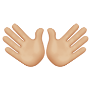 Emoji 👐🏼 Mani Aperte: Carnagione Abbastanza Chiara su Apple iOS 14.2.