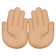 Emoji 🤲🏼 Mani Unite In Alto: Carnagione Abbastanza Chiara su Apple iOS 14.2.