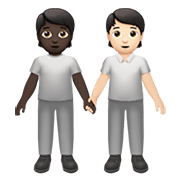 🧑🏿‍🤝‍🧑🏻 Emoji Dos Personas Dándose La Mano: Tono De Piel Oscuro Y Tono De Piel Claro en Apple iOS 14.2.
