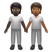 🧑🏿‍🤝‍🧑🏾 Emoji sich an den Händen haltende Personen: dunkle Hautfarbe, mitteldunkle Hautfarbe Apple iOS 14.2.