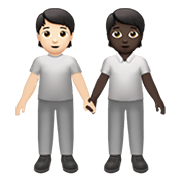 🧑🏻‍🤝‍🧑🏿 Emoji sich an den Händen haltende Personen: helle Hautfarbe, dunkle Hautfarbe Apple iOS 14.2.