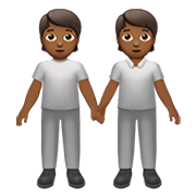 🧑🏾‍🤝‍🧑🏾 Emoji sich an den Händen haltende Personen: mitteldunkle Hautfarbe Apple iOS 14.2.