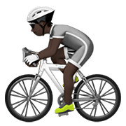 Émoji 🚴🏿 Cycliste : Peau Foncée sur Apple iOS 14.2.