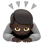 🙇🏿 Emoji sich verbeugende Person: dunkle Hautfarbe Apple iOS 14.2.