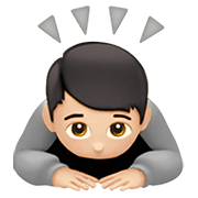 Emoji 🙇🏻 Persona Che Fa Un Inchino Profondo: Carnagione Chiara su Apple iOS 14.2.