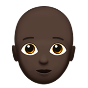 🧑🏿‍🦲 Emoji Persona: Tono De Piel Oscuro, Sin Pelo en Apple iOS 14.2.