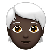 Émoji 🧑🏿‍🦳 Adulte : Peau Foncée Et Cheveux Blancs sur Apple iOS 14.2.