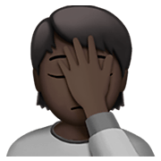 Emoji 🤦🏿 Persona Esasperata: Carnagione Scura su Apple iOS 14.2.