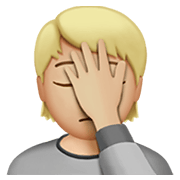 🤦🏼 Emoji Persona Con La Mano En La Frente: Tono De Piel Claro Medio en Apple iOS 14.2.