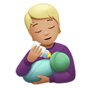 🧑🏼‍🍼 Emoji Persona Que Alimenta Al Bebé: Tono De Piel Claro Medio en Apple iOS 14.2.