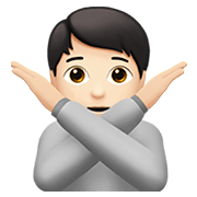 🙅🏻 Emoji Persona Haciendo El Gesto De «no»: Tono De Piel Claro en Apple iOS 14.2.