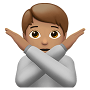 🙅🏽 Emoji Persona Haciendo El Gesto De «no»: Tono De Piel Medio en Apple iOS 14.2.