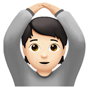🙆🏻 Emoji Person mit Händen auf dem Kopf: helle Hautfarbe Apple iOS 14.2.