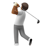 🏌🏾 Emoji Golfista: Pele Morena Escura na Apple iOS 14.2.