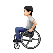 🧑🏻‍🦽 Emoji Person in manuellem Rollstuhl: helle Hautfarbe Apple iOS 14.2.