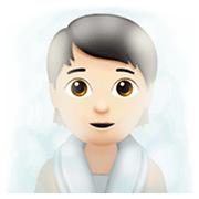 🧖🏻 Emoji Person in Dampfsauna: helle Hautfarbe Apple iOS 14.2.