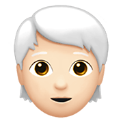 🧑🏻‍🦳 Emoji Erwachsener: helle Hautfarbe, weißes Haar Apple iOS 14.2.