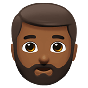 Émoji 🧔🏾 Homme Barbu : Peau Mate sur Apple iOS 14.2.
