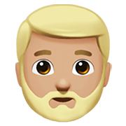 Emoji 🧔🏼 Uomo Con La Barba: Carnagione Abbastanza Chiara su Apple iOS 14.2.