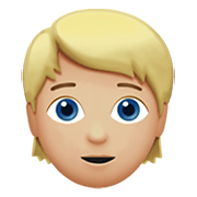 👱🏼 Emoji Person: mittelhelle Hautfarbe, blondes Haar Apple iOS 14.2.
