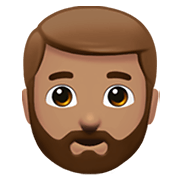 Émoji 🧔🏽 Homme Barbu : Peau Légèrement Mate sur Apple iOS 14.2.