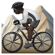 🚵🏿 Emoji Persona En Bicicleta De Montaña: Tono De Piel Oscuro en Apple iOS 14.2.