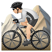🚵🏻 Emoji Pessoa Fazendo Mountain Bike: Pele Clara na Apple iOS 14.2.