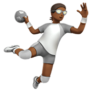 🤾🏾 Emoji Handballspieler(in): mitteldunkle Hautfarbe Apple iOS 14.2.