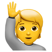 🙋 Emoji Persona Con La Mano Levantada en Apple iOS 14.2.