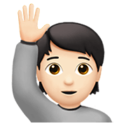 🙋🏻 Emoji Person mit erhobenem Arm: helle Hautfarbe Apple iOS 14.2.