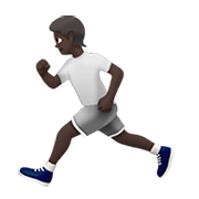 🏃🏿 Emoji Persona Corriendo: Tono De Piel Oscuro en Apple iOS 14.2.