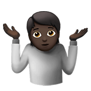 Emoji 🤷🏿 Persona Che Scrolla Le Spalle: Carnagione Scura su Apple iOS 14.2.