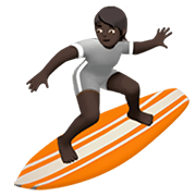 Émoji 🏄🏿 Personne Faisant Du Surf : Peau Foncée sur Apple iOS 14.2.