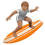 🏄🏽 Emoji Surfer(in): mittlere Hautfarbe Apple iOS 14.2.